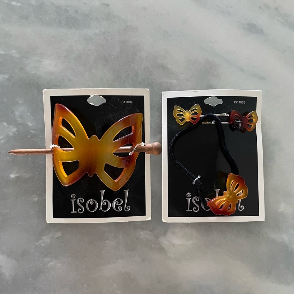 Y2K 90s Butterfly Hair Clip Barrette Bobby Pin Bundle of 2